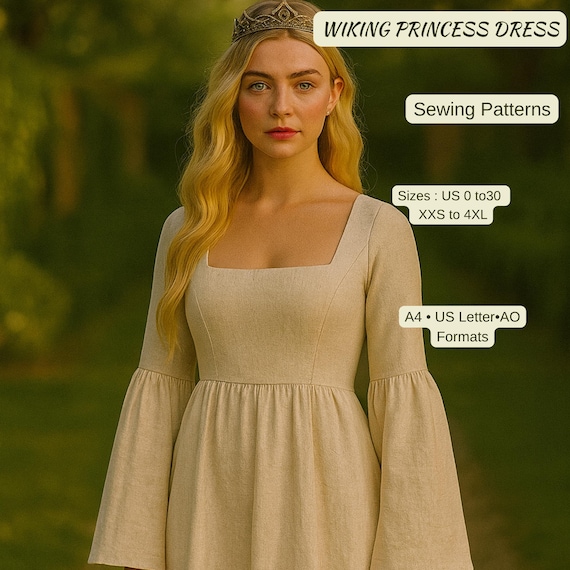 medieval princess dress pattern Medieval Damsel Dress Printable Sewing Pattern Made to Modify Sewing Patterns by Maridah