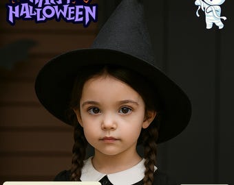 Kids Witch Hat Sewing Pattern | Halloween Costume Accessory | Easy DIY Hat Pattern | Printable PDF | A4 & US Letter