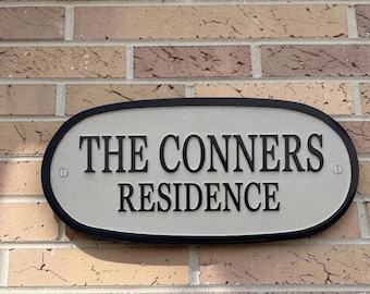 Custom Brass House Number Plaque - Street address plaque -Solid metal House number sign - Brass plaque