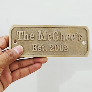 Personalized cast brass signs - Customized plaques - Established signs