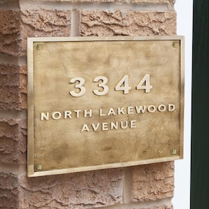 Cast Brass customized sign plaques - Personalized commemorative plaques - modern House signs - Est signs - Address markers - Exterior sign