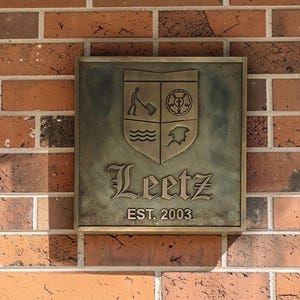 Custom Family Crest Bronze Plaque - Personalized Coat of Arm, Heraldic Art - custom fanarts on bronze plaques and sign