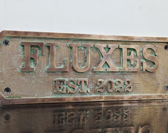 Custom house sign cast brass bronze sign plaque - personalized door signs - 3D look Victorian style - Solid metal sign