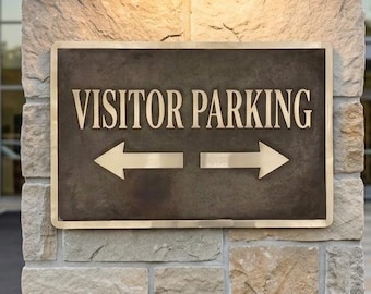 Custom Bronze Directional Sign – Personalized Outdoor Way finding Plaques, Cast Bronze Business Sign, Historical Marker, Durable Garden Sign
