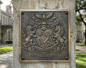 Custom Bronze Family Crest signs Plaque – 3D Heraldic Wall crest Decor, Personalized Coat of Arms Signs - Bronze customized plaques