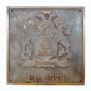 Custom Family Crest Bronze Plaque: Personalized Coat of Arms, Heraldic Art