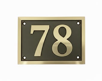 Tabliczki z brązowym numerem domu - Metalowa tabliczka na drzwi - Zewnętrzna tabliczka z numerem pokoju - Tabliczka z ulicą - Oznakowanie adresowe