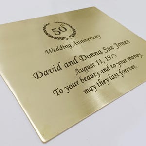 Personalized brass plaques - retirement plaque - Laser engraved plaque - Address plaques -memorial plaque image 5