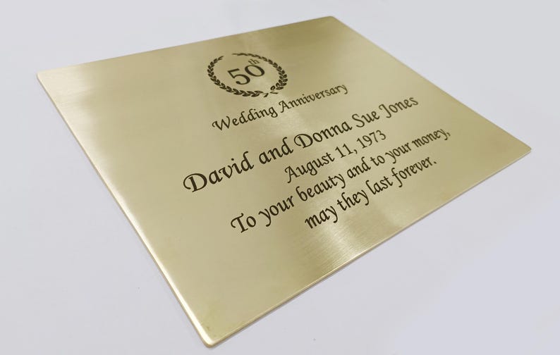 Personalized brass plaques - retirement plaque - Laser engraved plaque - Address plaques -memorial plaque image 5