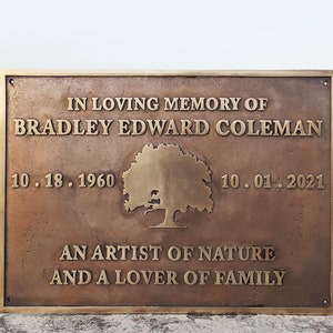 Personalized Memorial plaques - bronze custom plaque - Commemorative plaques, gravestone markers