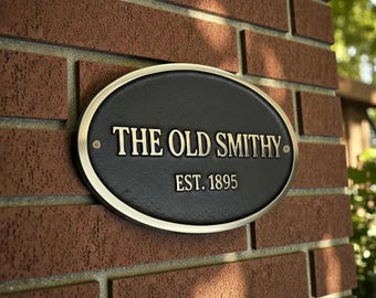 Custom Brass House Number circular Plaque - Address marker circle sign - personalized  Private Property Sign - Bronze Anniversary gifts