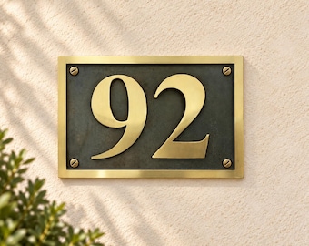 Personalized Solid Bronze House Number Plaque, Custom Address Sign,  Est sign and Housewarming Gifts