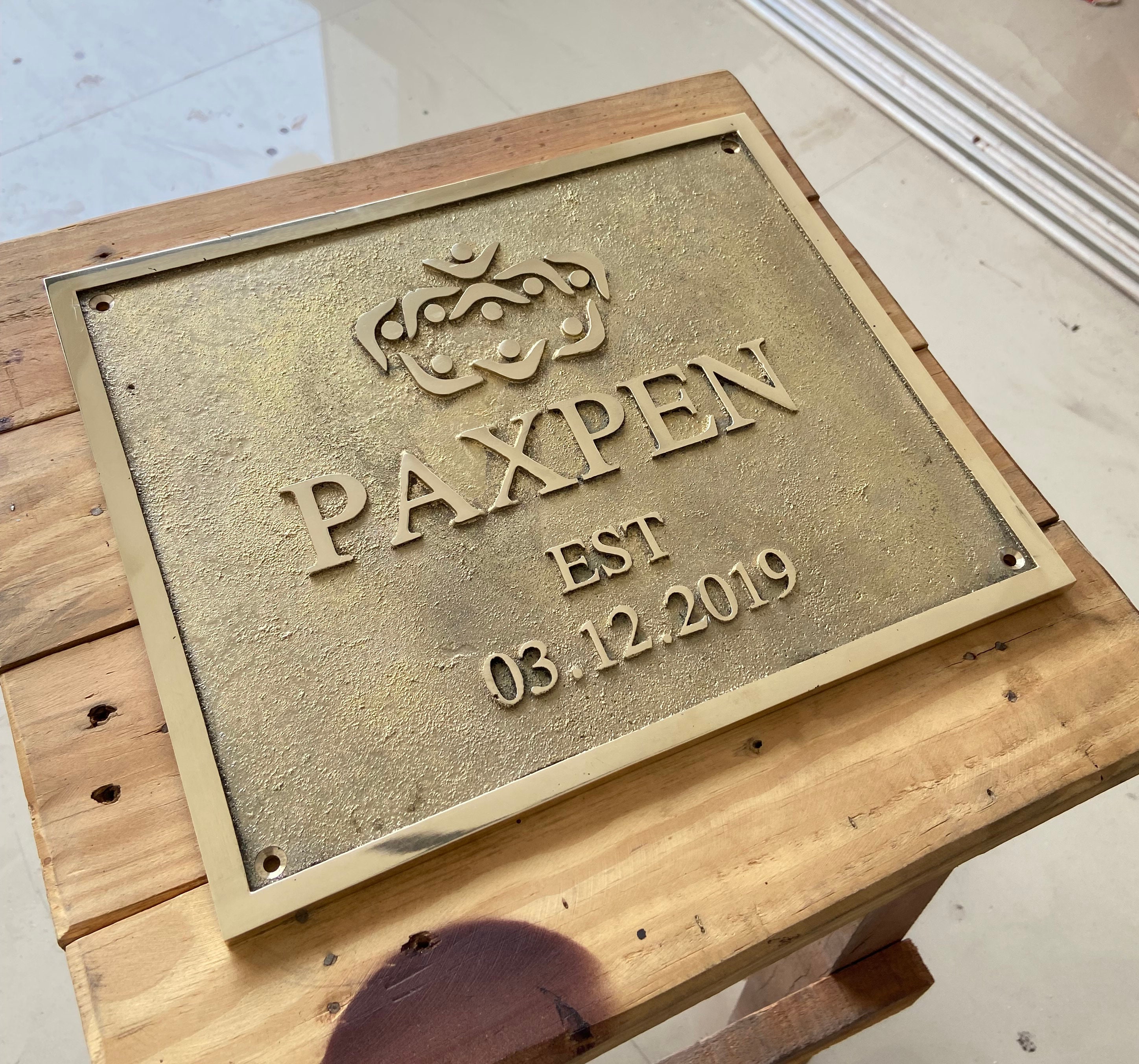 Personalized Brass Signs | Custom 3D Brass Plaques | Housewarming Gifts | Established Plaques    | Business Door Sign | House Number Plaque