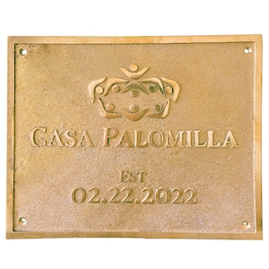 Cast Brass custom signs & plaques - Custom language plaques - Custom size plaques - Custom name signs - brass gold finish wall plaques