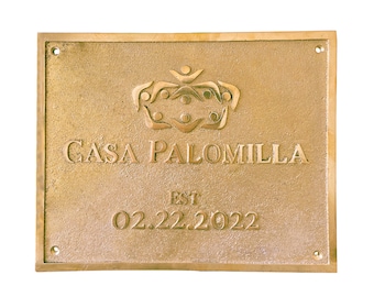 Cast Brass custom signs & plaques - Custom language plaques - Custom size plaques - Custom name signs - brass gold finish wall plaques