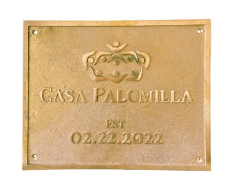 Cast Brass custom signs & plaques - Custom language plaques - Custom size plaques - Custom name signs - brass gold finish wall plaques