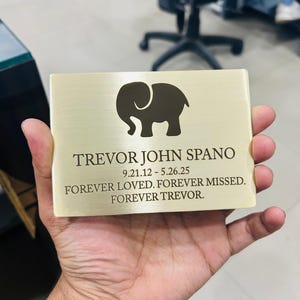 Personalized brass plaques - retirement plaque - Laser engraved plaque - Address plaques -memorial plaque image 11