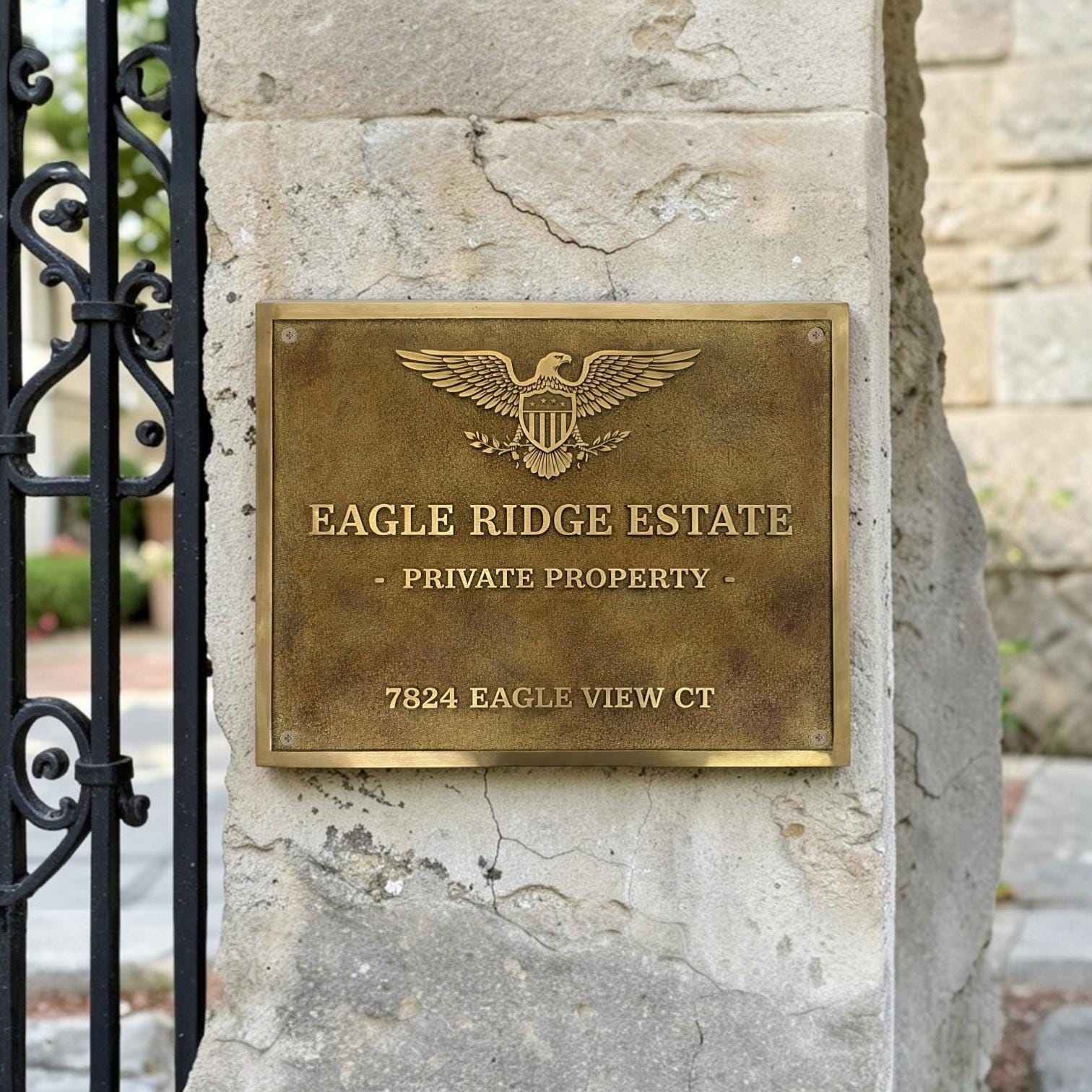 Personalized Bronze Delivery Gate Sign – Custom Engraved Family Name ...