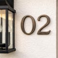 Solid Bronze Floating House Number - Modern Address sign - Modern house number - mailbox number - Vertical house number - facade signs