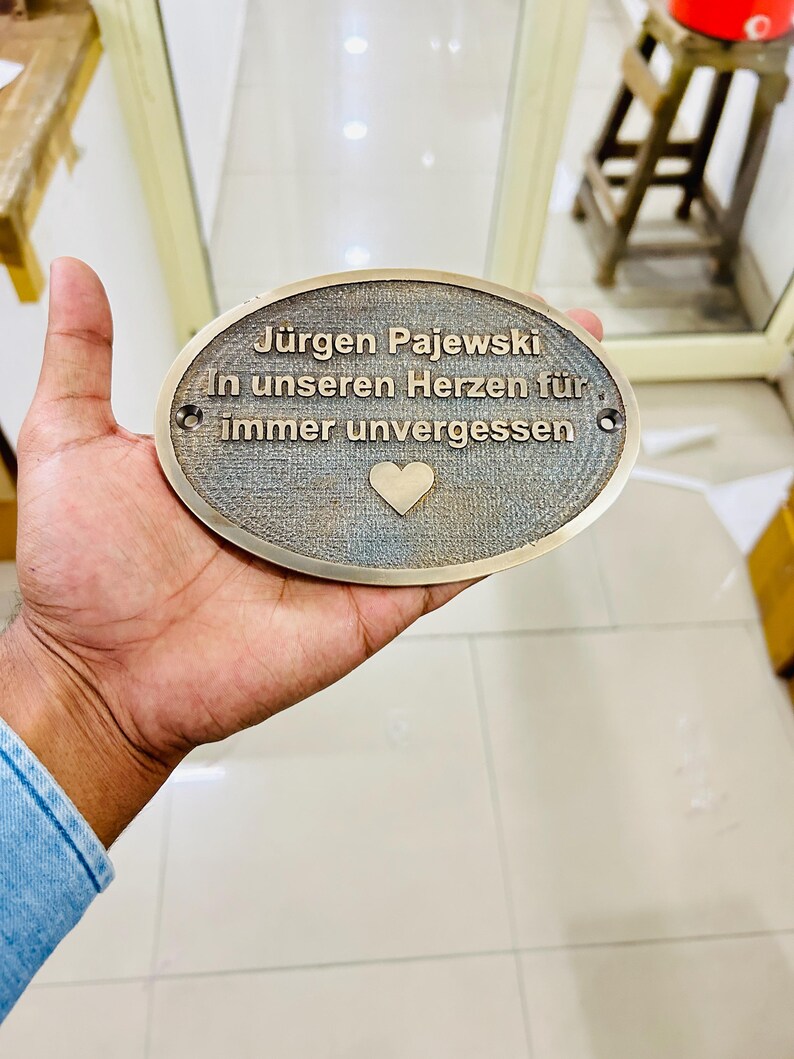 Cast Bronze and Brass Personalized Plaque Oval and Circular Shape Fully