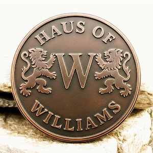 Custom Bronze Circular Sign – US Navy Shield, Podium Decor, Recycled Brass Plaques - Circular signs