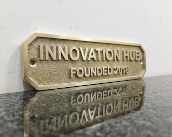Custom Cast Brass personalized Sign and plaque, Personalized Aquatic Plaque, Waterproof Metal Signs