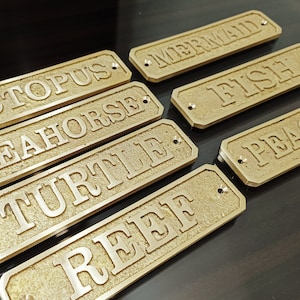 Customized classic brass signs - Nautical signs and plaques - Heavy duty 3D sign - Old fashioned home décor signs - Year signs