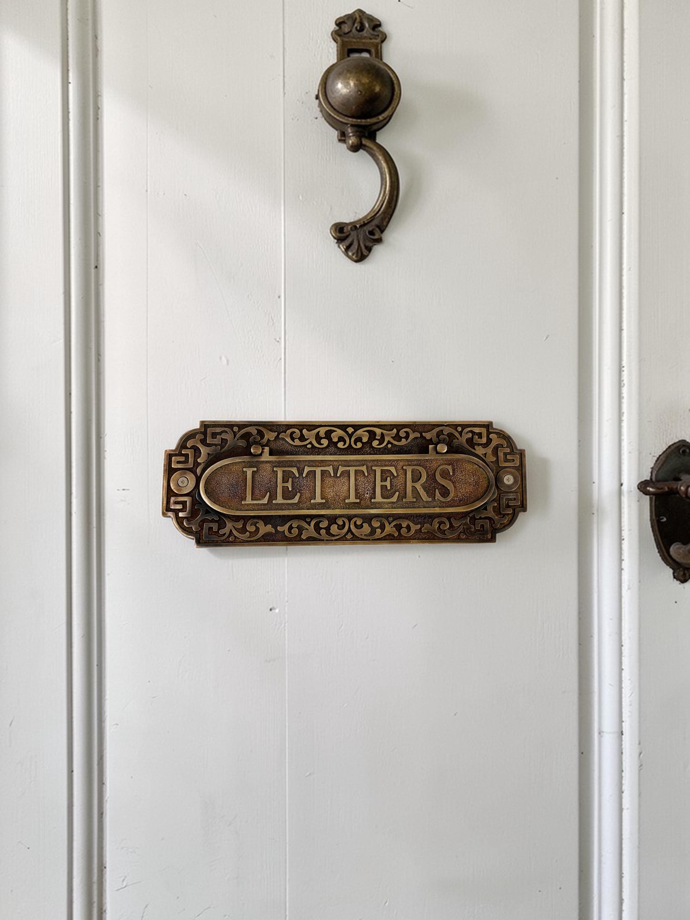 Personalized Mail Slot Flap Cast Bronze - Letter Slot - Front Door ...