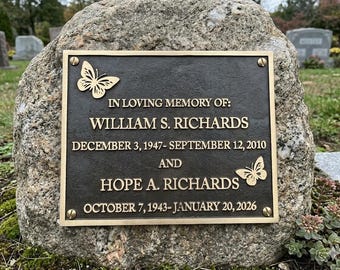 Personalized Memorial plaque - Bronze Commemorative metal sign,  Bereavement Gift - garden Memorial plaque, In loving memory sign