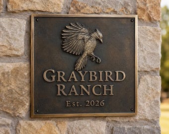 Customized Bronze number plaque - logo sign -family sign - Logo signage- Established sign - Metal sign - oil rubbed sign