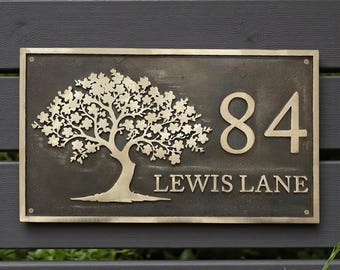Custom Bronze Metal Plaque – Personalized Cast House Signs, Business, rustic home decor - indoor and outdoor sign