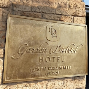 Letreros y placas personalizadas de latón fundido - Letrero personalizado - Placa con número de casa - Placa de latón grabada