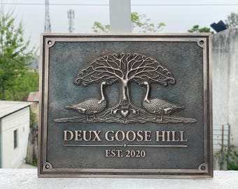 Custom 3D Bronze Plaque Sign, Personalized Outdoor Bronze Plaque, Custom Metal Sign, Bronze Anniversary Gifts