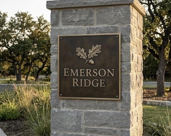 Custom Bronze House Number Plaque – Double-Sided Address Marker (Personalized) - Entryway sign outdoor