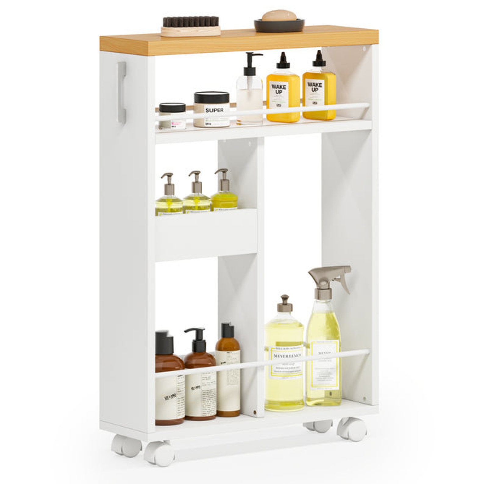 Narrow Rolling Cart 4 Tier Bathroom Cart Organizer With Etsy