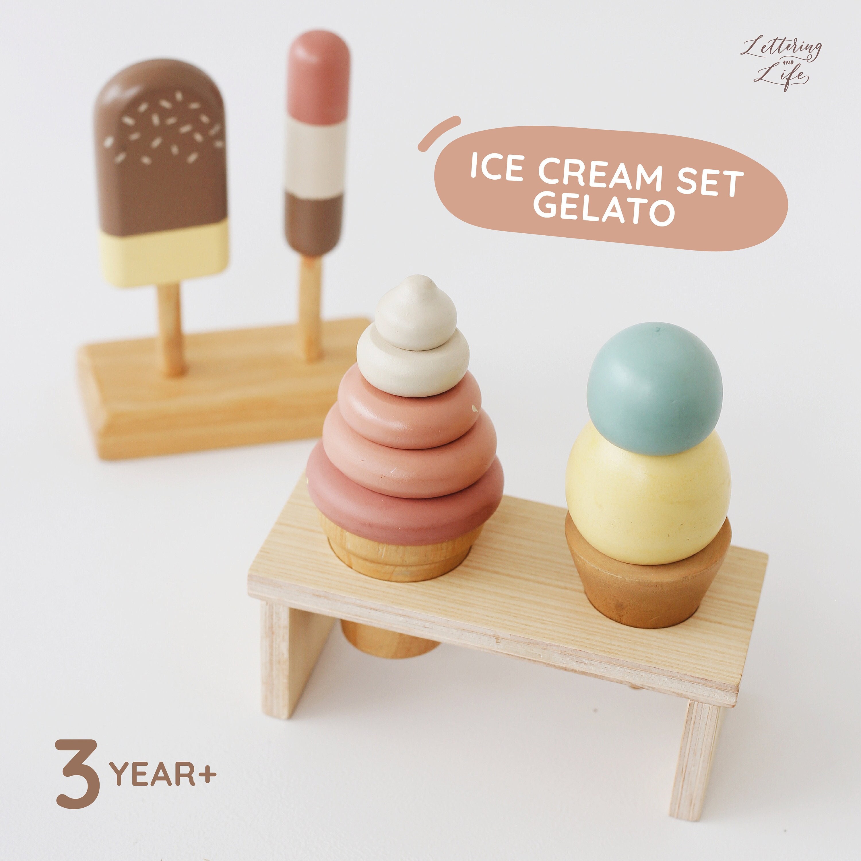 KUTOI Ice Cream Toy (16 pcs)- Play Food for Kids,Realistic Pretend Play Toy with Food Scoop and Ice Cream Cone | Ice Cream Play Set for Girls & Boys 