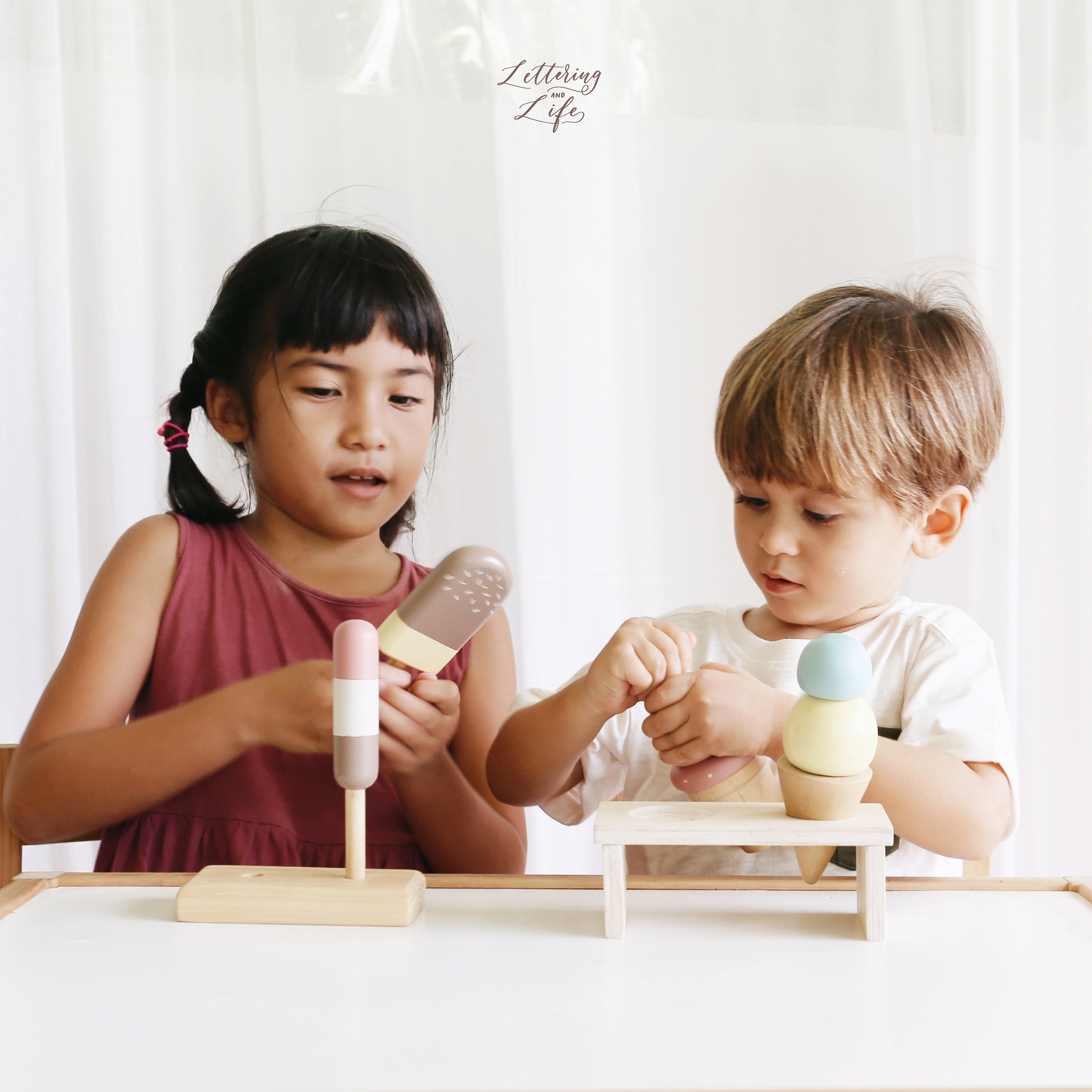 Gelato Flavors Ice Cream Set Kitchen Collections Wooden Etsy