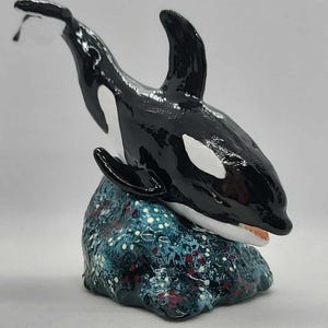 Orca Polymer Clay Sculpture