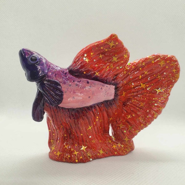 Betta Fish Custom Pet Portrait Polymer Clay Sculpture