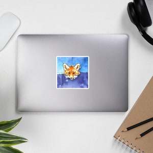 Vinylsticker aquarel vos met heilige geometrie