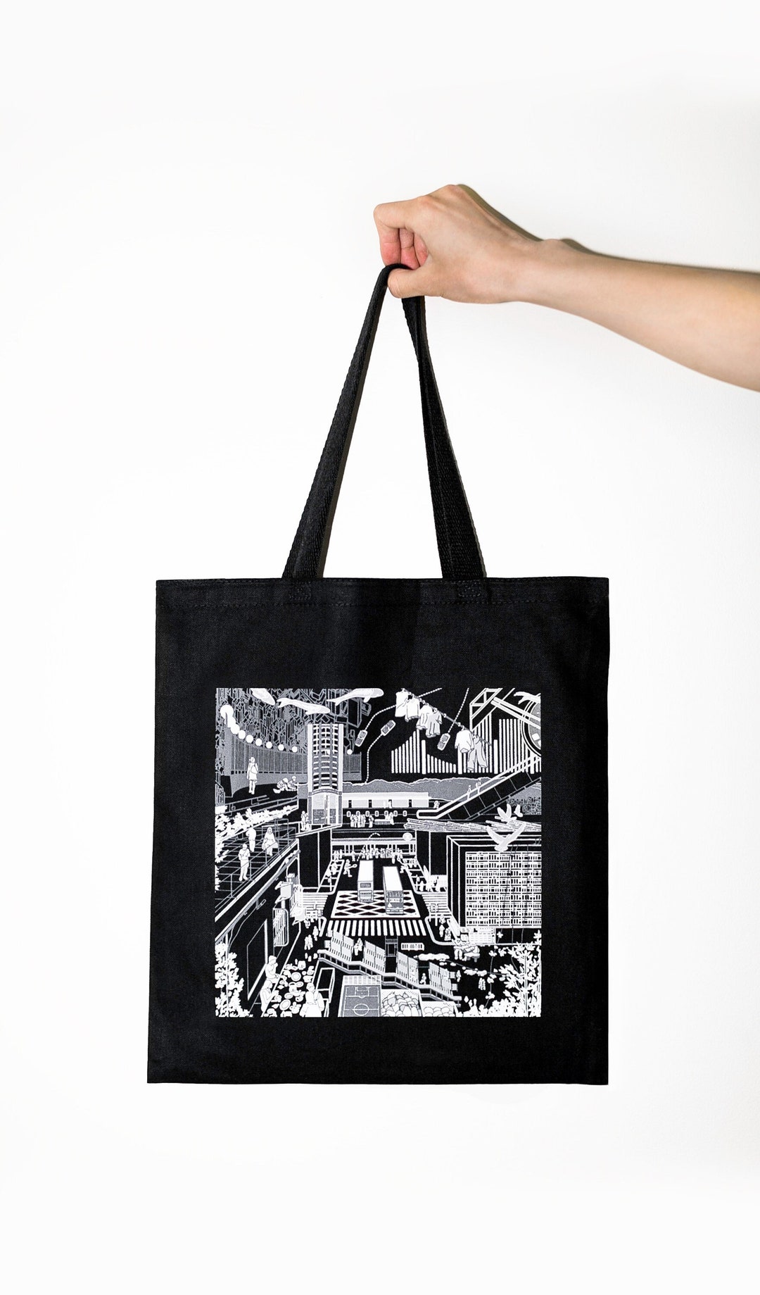 Graphic Tote Bag Hong Kong Etsy