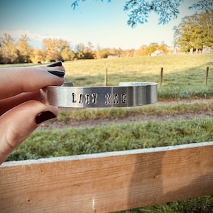 Hand Stamped Bracelet- “Lady Mae”