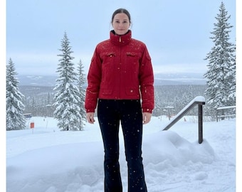 Vintage NILS Red Skiwear One Piece Ski Suit Women's size 10