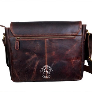 Sac d’ordinateur portable en cuir véritable Buffalo fait à la main, sac messager en cuir fait main vintage, sac cartable, sac rustique, cadeau de Saint-Valentin pour hommes