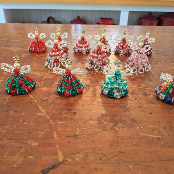 Safety Pin Beaded Christmas Tree Etsy