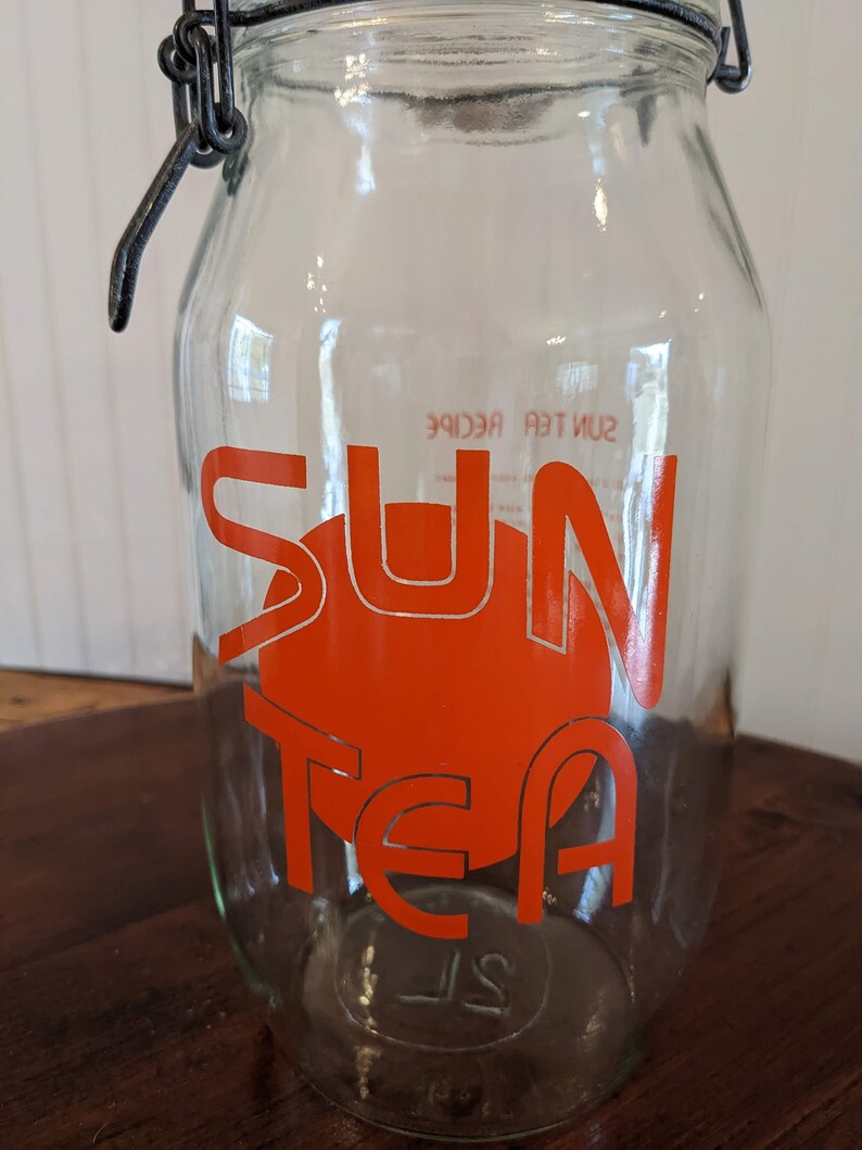 Vintage Carlton Glass Sun Tea Jar Pitcher With Recipe Etsy