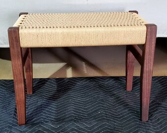 Handmade Walnut bench with danish cord!