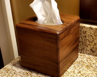 Walnut tissue box cover