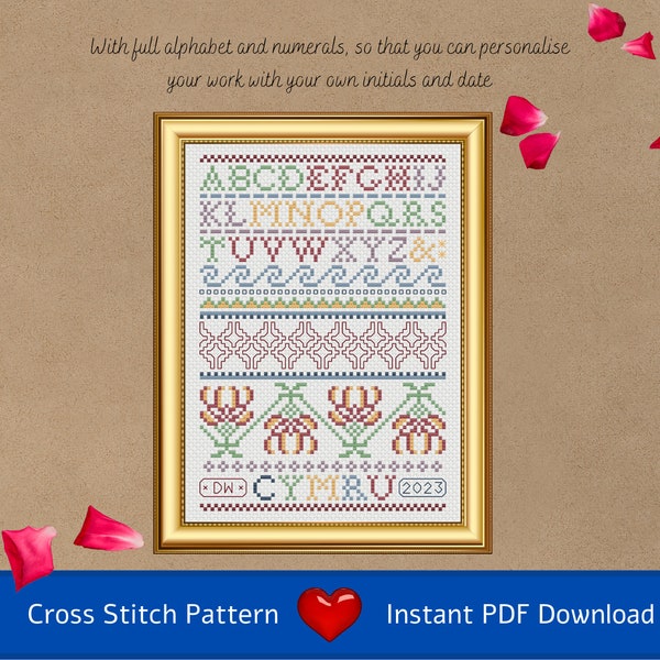 Welsh Cross Stitch Samplers Etsy
