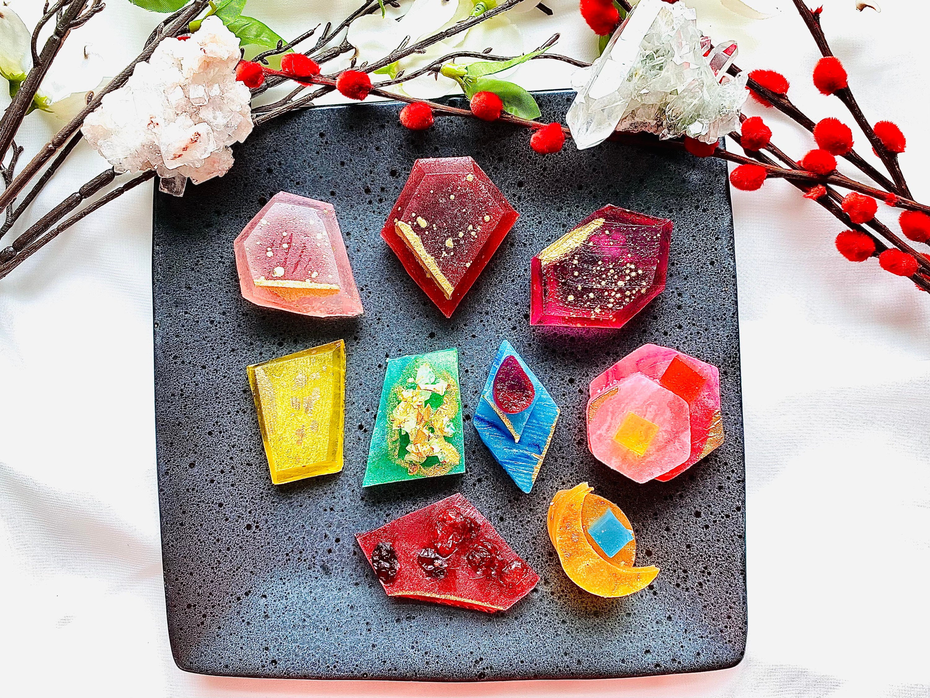 Kohakutou (Japanese crystal candy) Recipe - flavored with Juice
